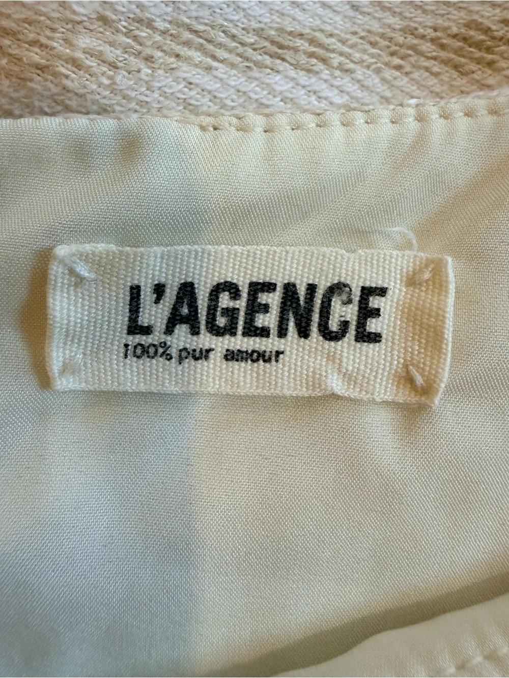 L'AGENCE Beige & White Striped Cap-Sleeve Top - Picture 13 of 15